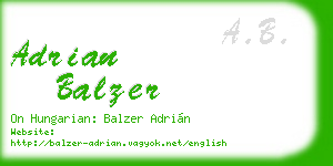 adrian balzer business card
